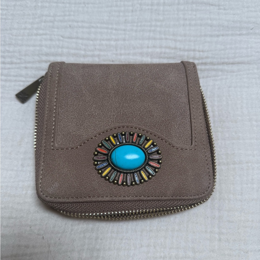 Embellished Taupe Wallet